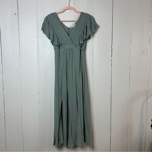 Baltic Born Sage Maxi Dress with Ruffle Sleeves Size S